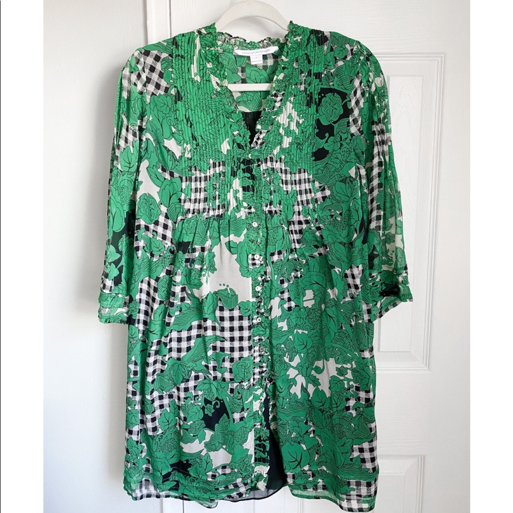 Diane von Furstenberg ‘Layla’ Printed Silk Chiffon Mini Dress